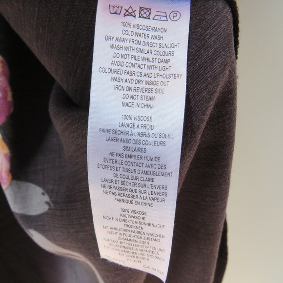 French Connection Delphine Drape Black Floral Shirt Dress - Picture 15 of 16